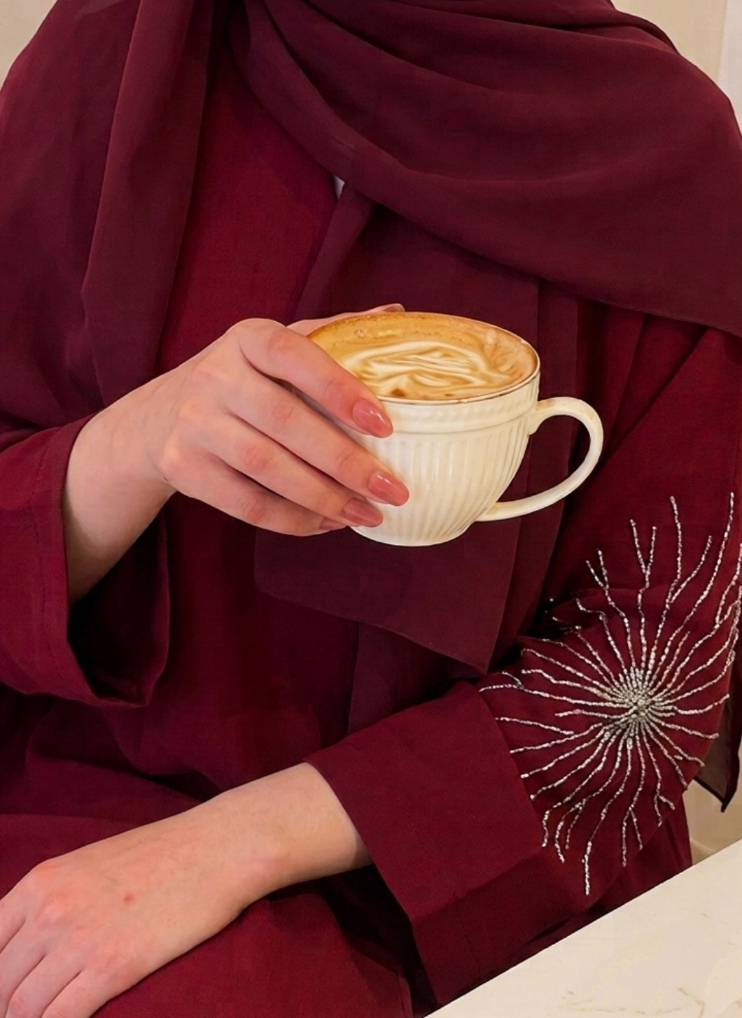 Burgundy abaya